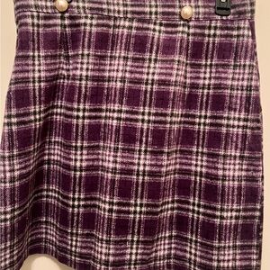 Purple plaid mini skirt- Preppy aesthetic